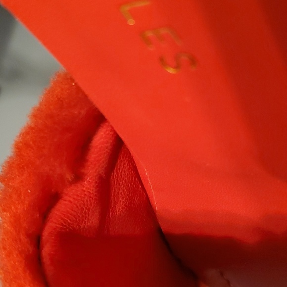 💥 Beautiisoles Sofie Cozy Slide Red Shearling Leather Shoes - Picture 5 of 13